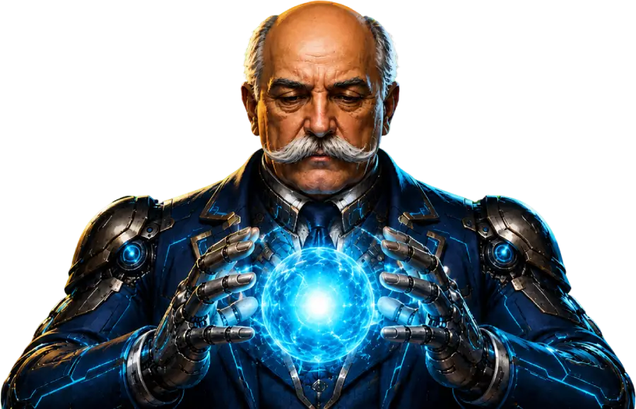 Ilustração do Barão como assistente de I.A